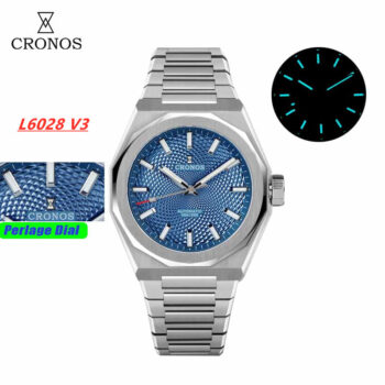 Cronos 39mm Guilloche Dial PT5000 Men Watch L6028 V3